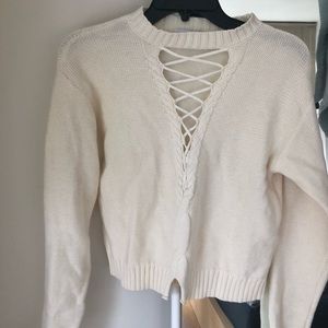 Lace up sweater